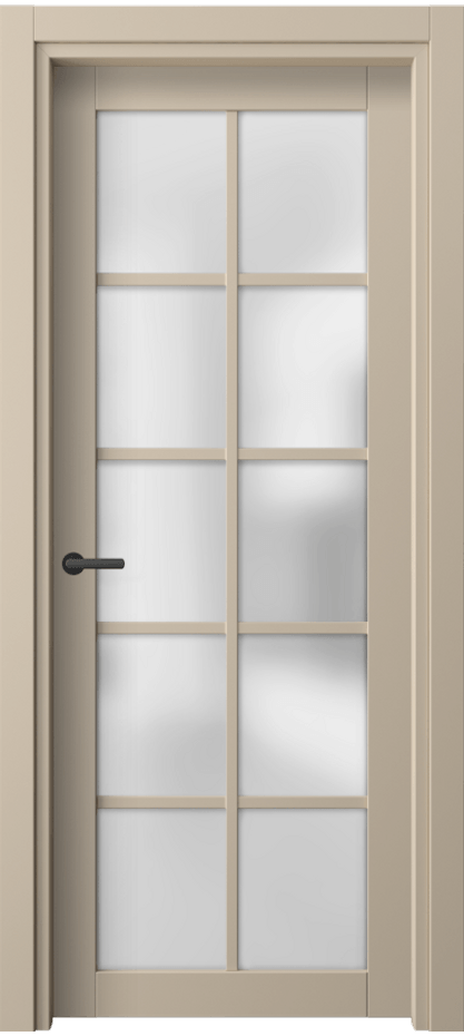 Межкомнатная дверь Нео 2106 ПЭТ светло-бежевый Сатинированное стекло Цена 35799 ₽ | Volhovec