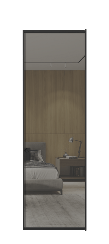 Алюминиевая дверь АЛПЛ040.01 Алюминий Черный Рефлективное серое стекло "Стопсол", калёное Цена 141270  | Volhovec