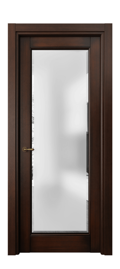 Межкомнатная дверь Toscana Elegante 6300 Бук тёмный с патиной Сатинированное стекло с фацетом Цена 100799 #CURRENCY# | Volhovec