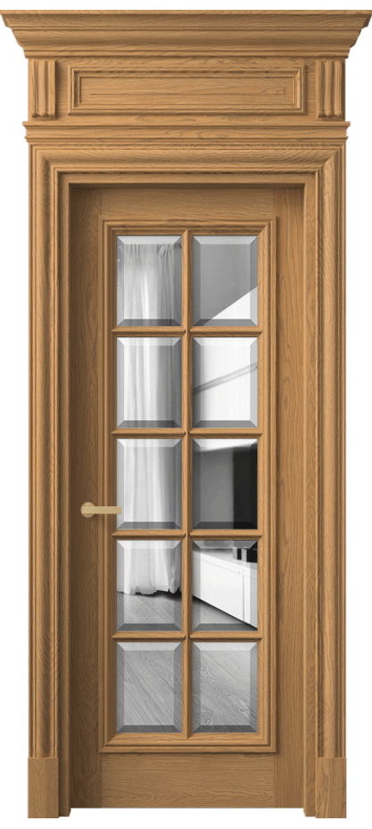 Межкомнатная дверь Antique 7310 Дуб пшеничный матовый Двустороннее зеркало с фацетом, триплекс Цена 297549 ₽ | Volhovec