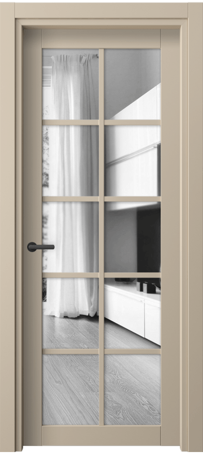 Межкомнатная дверь Нео 2106 ПЭТ светло-бежевый Двустороннее зеркало, триплекс Цена 37799 ₽ | Volhovec