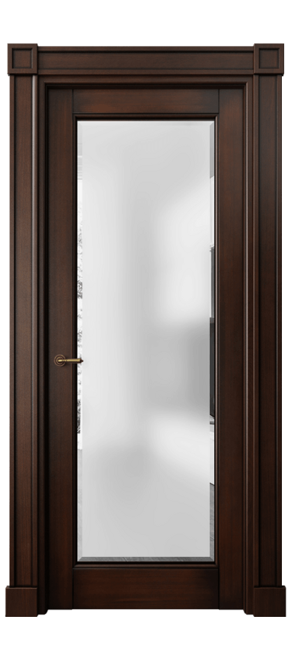Межкомнатная дверь Toscana Elegante 6300 Бук тёмный с патиной Сатинированное стекло с фацетом Цена 136059 #CURRENCY# | Volhovec