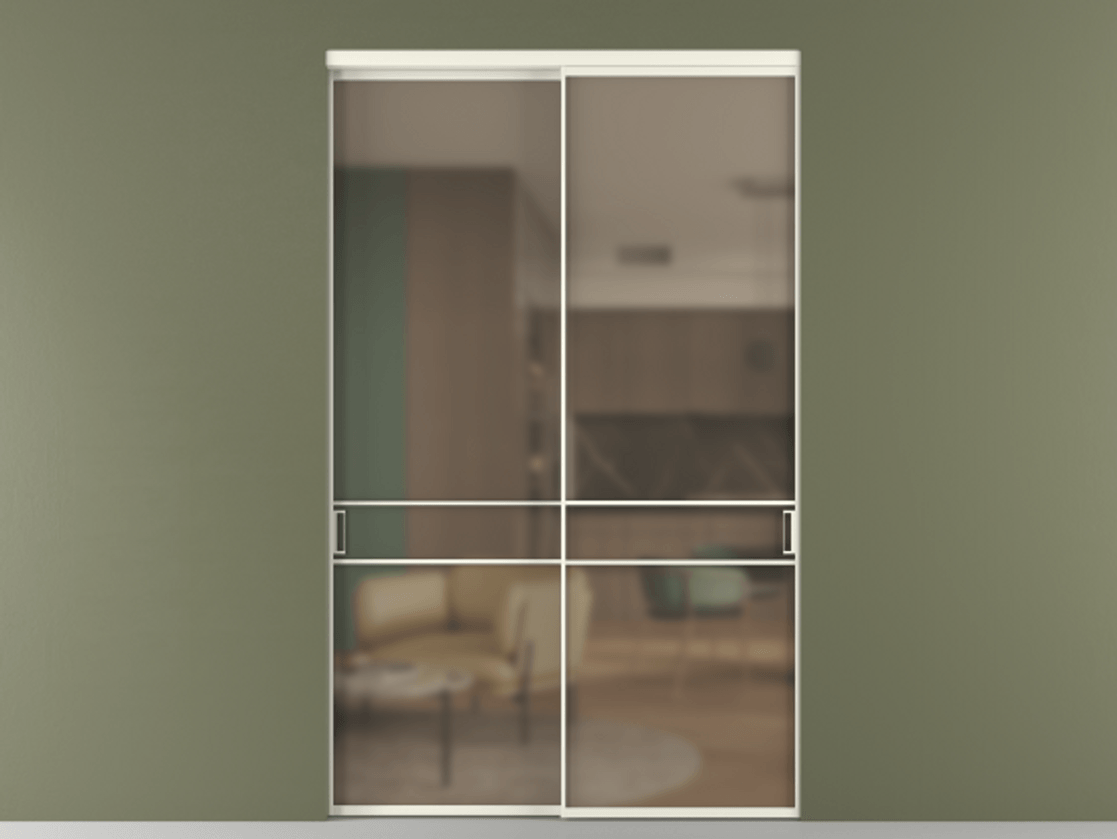 Перегородка Формато внутри проёма 2 створки АЛПР 040.02 Алюминий жемчужный Сатинированное бронзовое стекло, триплекс. Цена 462300 ₽ 1. Полотно 2 шт. (800/2100 мм)
2. Комплект установки раздвижной системы
3. Базовый комплект фурнитуры
4.Ручка Рондо. Фабрика дверей Волховец 8 (800) 551 43 19 Перегородка Формато внутри проёма 2 створки АЛПР 040.02 Алюминий жемчужный Сатинированное бронзовое стекло, триплекс Цена 462300 ₽ | Volhovec