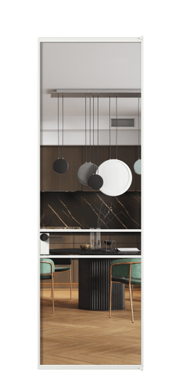 Дверь межкомнатная АЛПЛ040.02 Crystalvision АБЛ. Цвет Алюминий белоснежный. Материал Алюминий в эмали. Коллекция Formato. Картинка.