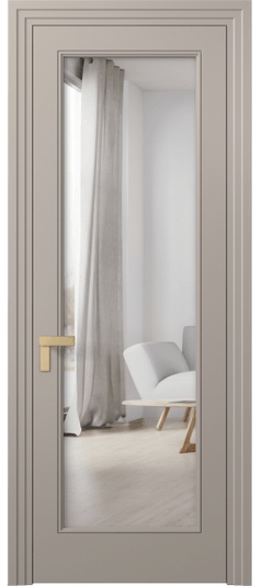 Дверь межкомнатная 8300 МБСК Двустороннее зеркало. Цвет Матовый бисквитный. Материал Гладкая эмаль. Коллекция Rocca. Картинка.