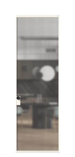 Дверь межкомнатная АЛПЛ040.01 АПБЛ MS. Цвет Алюминий пудровый белый. Материал Алюминий в эмали. Коллекция Formato. Картинка.