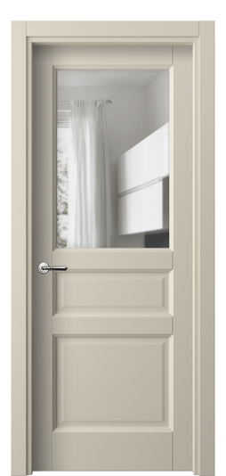 Дверь межкомнатная 1432 ПЭСБ Прозрачное стекло. Цвет ПЭТ светло-бежевый. Материал ПЭТ. Коллекция Galant. Картинка.