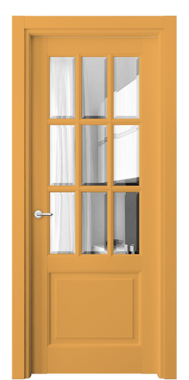 Дверь межкомнатная 6312 Пастельно-жёлтый RAL 1034. Цвет RAL Пастельно-жёлтый RAL 1034. Материал Массив бука эмаль. Коллекция Toscana Grigliato. Картинка.