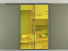 Перегородка Formato вдоль стены на потолок 2 створки с синхронным механизмом